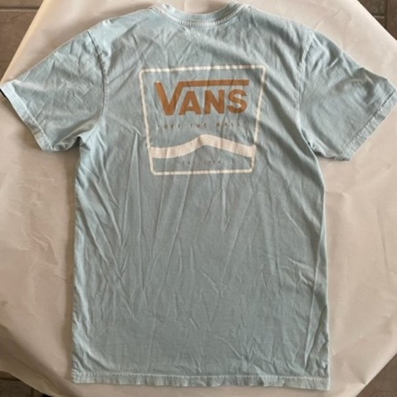 Men's light blue/gold Van's t-shirt - Picture 2 of 4